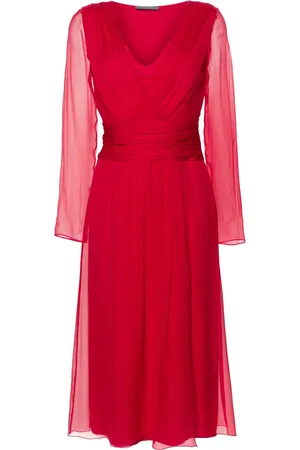 Alberta Ferretti A-line silk wrap dress