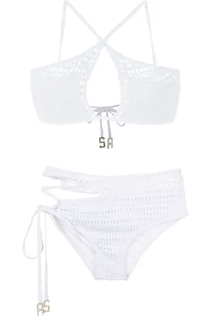 AMIR SLAMA Keyhole-detail open-knit bikini