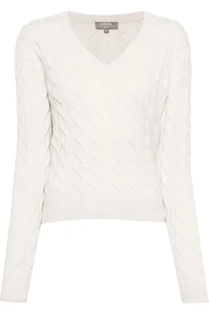 N.PEAL Frankie cable-knit cashmere jumper