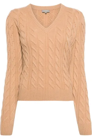 N.PEAL Frankie cable-knit jumper