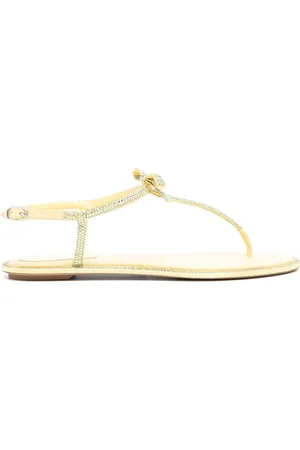 RENE CAOVILLA Caterina rhinestone-embellished leather sandals