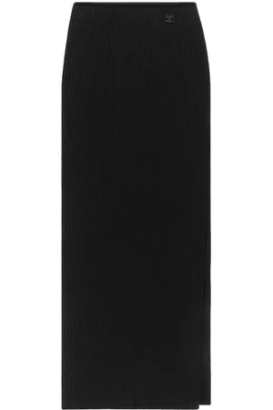 Courrèges Tube ribbed-knit long skirt