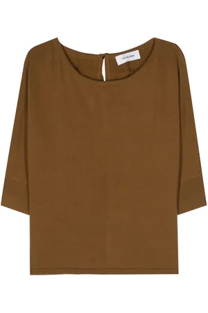 YVES SALOMON Tie-fastening wool knitted top
