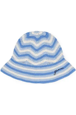 Ganni Organic-cotton crochet bucket hat