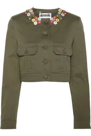 Moschino Floral-appliqu?? cropped jacket