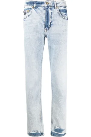 VERSACE Mid-rise straight-leg jeans