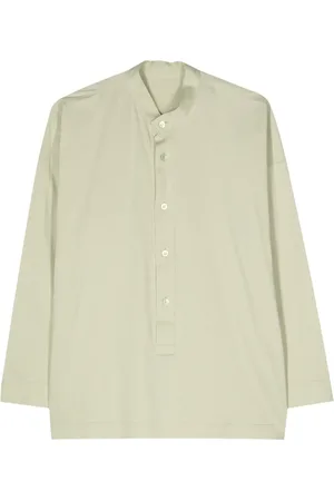 Issey Miyake Band-collar cotton shirt