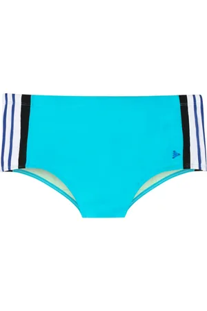 AMIR SLAMA Logo-appliqu?? striped swim shorts