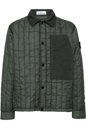 Stone Island Press-stud quilted shirt jacket