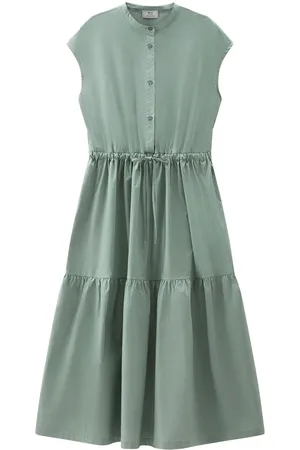 Woolrich Tiered poplin midi dress