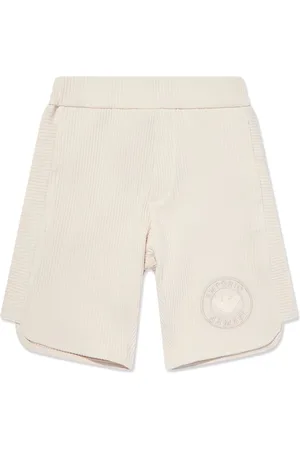 Emporio Armani Logo-embroidered ribbed shorts