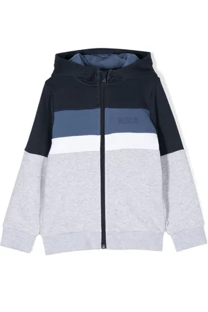 HUGO BOSS Logo-print striped hoodie