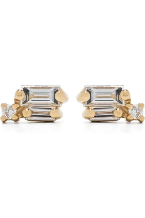 Suzanne Kalan 18kt yellow Bold Burst diamond stud earrings