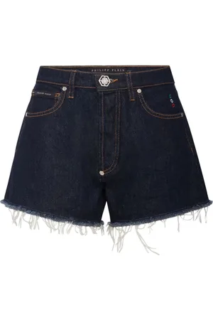 Philipp Plein Logo-appliqu??d denim mini shorts