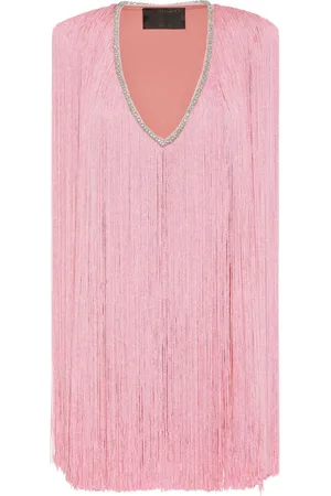 Philipp Plein Fringed v-neck mini dress