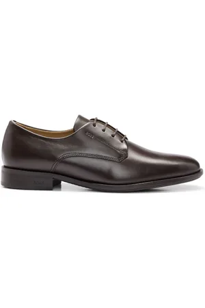 HUGO BOSS Almond-toe leather derby shoes