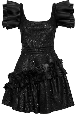 Philipp Plein Ruffled faux-leather minidress