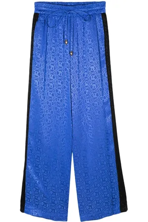 Roberto Cavalli Jacquard logo straight-leg trousers