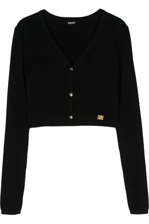 Roberto Cavalli Logo-plaque cropped cardigan