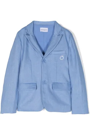 Trussardi Logo-embroidered linen blazer