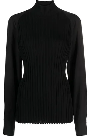 Totême Ribbed-panelling high-neck T-shirt