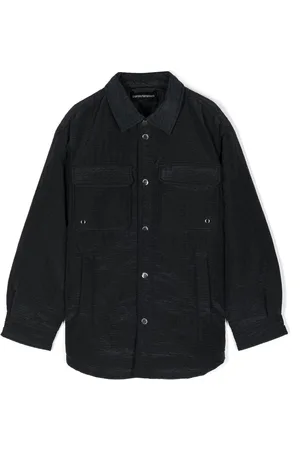 Emporio Armani Panelled seersucker shirt jacket