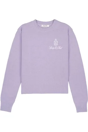 Sporty & Rich Embroidered-logo cashmere jumper