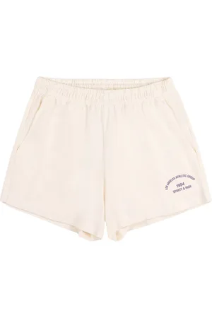 Sporty & Rich Bardot slogan-print shorts