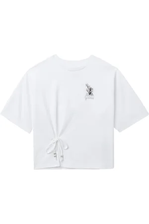 Musium Div. Tie-embellished cotton T-shirt
