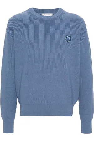 Maison Kitsuné Logo-patch ribbed jumper