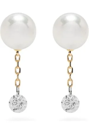 Mizuki 14kt Sea Of Beauty pearl and diamond stud earrings