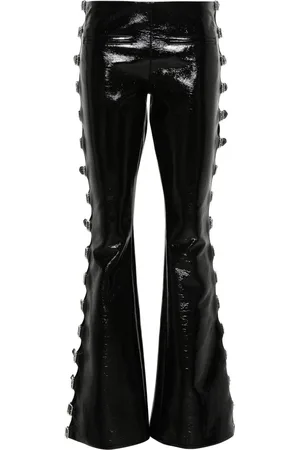 Courrèges Patent-finish flared trousers