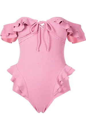 CLUBE BOSSA Lanzo ruffled off-shoulder swimsuit