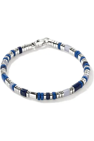 John Hardy Sterling silver lapis lazuli and agate bracelet