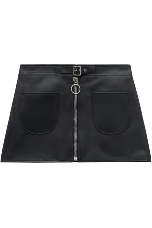 Courrèges Zip-up leather miniskirt
