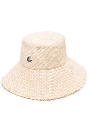 Moncler Logo-patch raffia hat