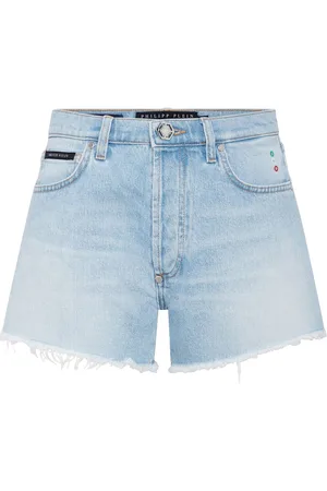 Philipp Plein Logo-appliqu??d denim mini shorts
