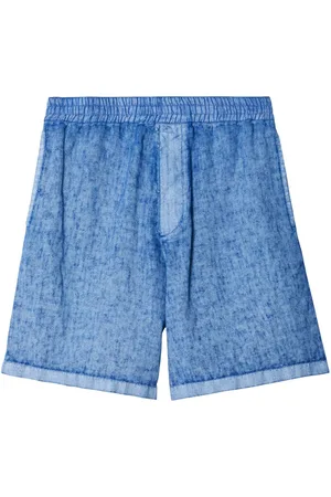 Burberry Equestrian Knight-appliqu?? linen shorts