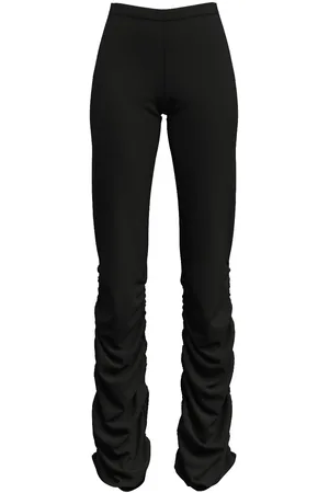 MACCAPANI Ruched crepe slim-fit trousers