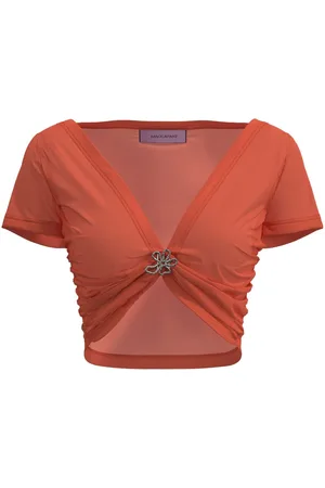 MACCAPANI Angela gathered-detail cropped top