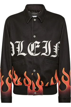 Philipp Plein Flame-print bomber jacket