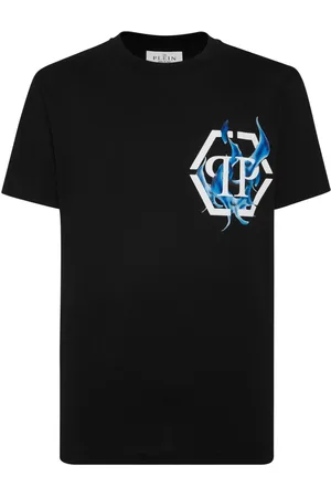 Philipp Plein Logo flame-print cotton T-shirt
