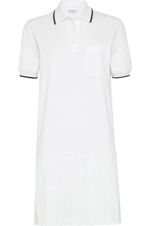 Brunello Cucinelli Stripe-tipping cotton minidress