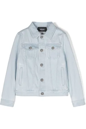 VERSACE Medusa Head-embroidered denim jacket
