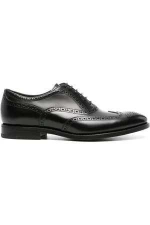 HENDERSON BARACCO Almond-toe leather brogues