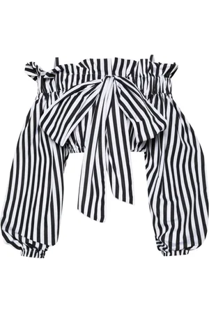 Patou Bow-detail striped crop top