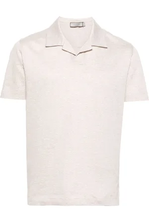 CANALI Camp-collar cotton polo shirt