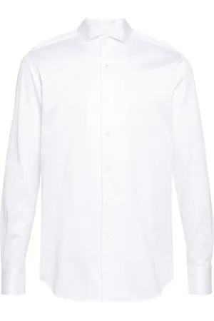 CANALI Spread-collar cotton shirt