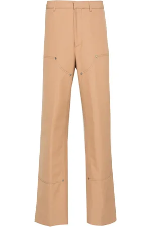 Palm Angels Logo-embroidered straight trousers