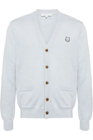 Maison Kitsuné Fox Head-appliqu?? wool cardigan